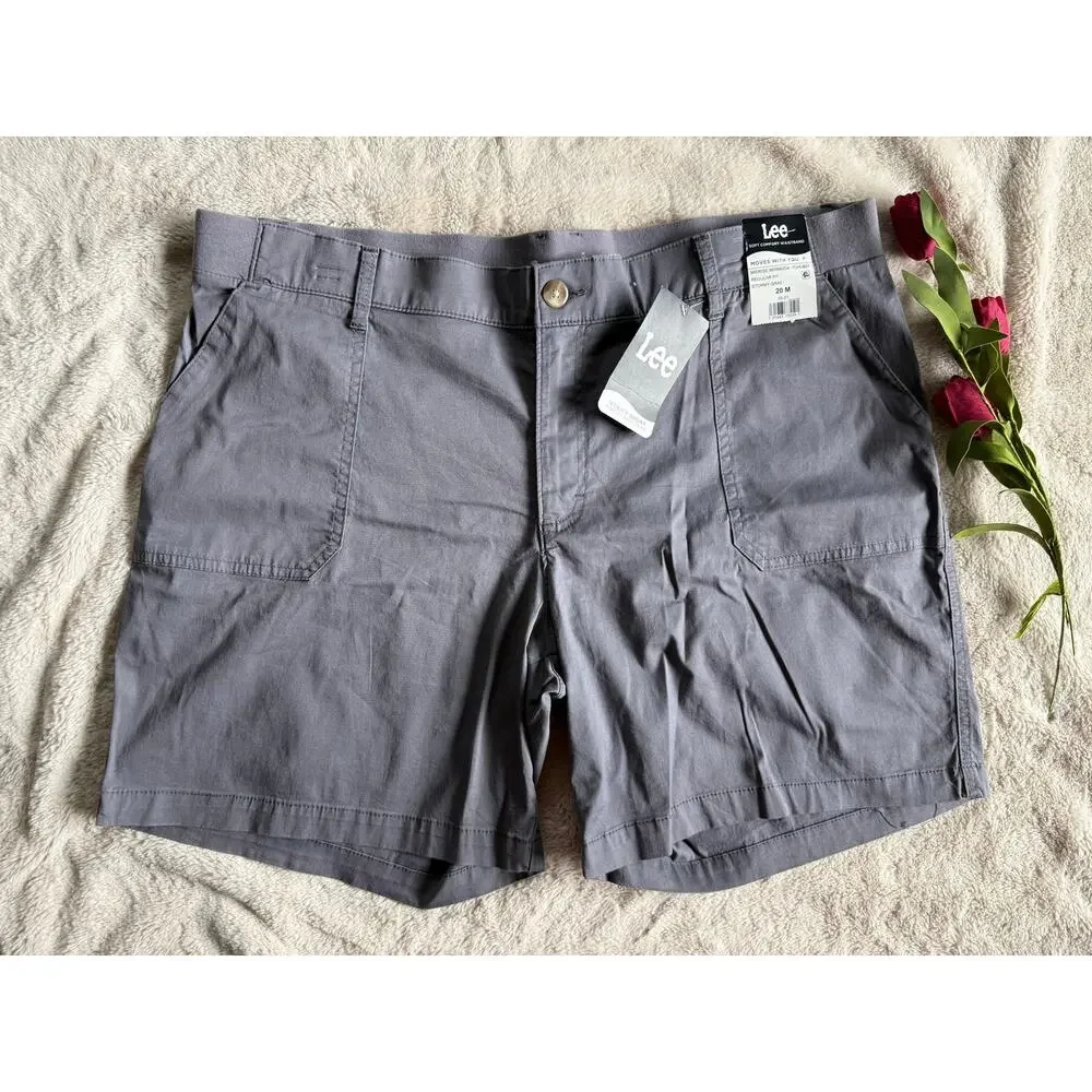 Lee Midrise Burmuda Regular Fit Gray Shorts Size 20M NWT